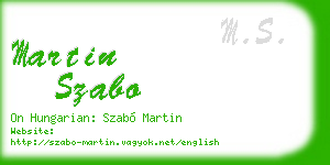 martin szabo business card