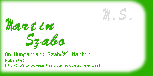 martin szabo business card
